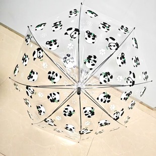White Transparent Umbrella Straight Long Handle Umbrella Small Fresh Photo Advertising Gift Transparent Umbrella Logo Umbrella
