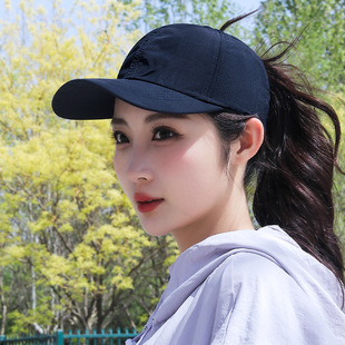 Summer women's light quick-drying breathable high-rise ponytail cap sunshade ponytail half-empty cap cross-border