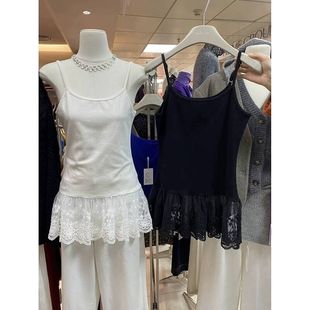 Pure Sexy Lace Sling Women's Spring and Summer 2025 New White Design Sense Niche Sweet Base Vest