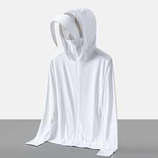 Upf50+ Sun Protection Clothing for Men and Women in Summer Uv Protection 2025 New Ice Silk Outdoor Large Size Fishing Sun Protection Clothing