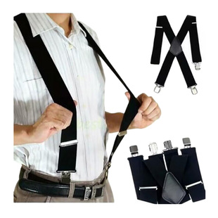 Cross-border source X type 5CM adult men's strap clip elastic elastic men's straps men's trousers suspenders