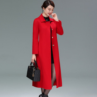 Double-sided Wool Coat Women's 2024 Autumn and Winter New Elegant Long Coat for Middle-aged Women's Wool Coat