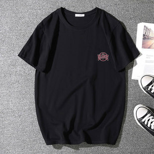 2024 new cotton plus size short sleeve men's T-shirt plus fat increase fat man fat man half sleeve T-shirt base shirt top
