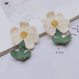 Original New knitted leaves small yellow flower accessories cute hairpin bag clothing accessories accessories