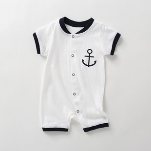 Newborn baby Summer clothes boys and girls baby Summer thin clothes baby cotton short-sleeved jumpsuit Western style outwear