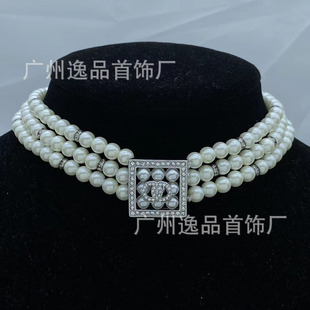 Xiangjia Classic Explosive Double C Infinity Series Necklace Fashionable All-match Small Chanel Style Necklace Little Red Riding Book Same Style Jewelry