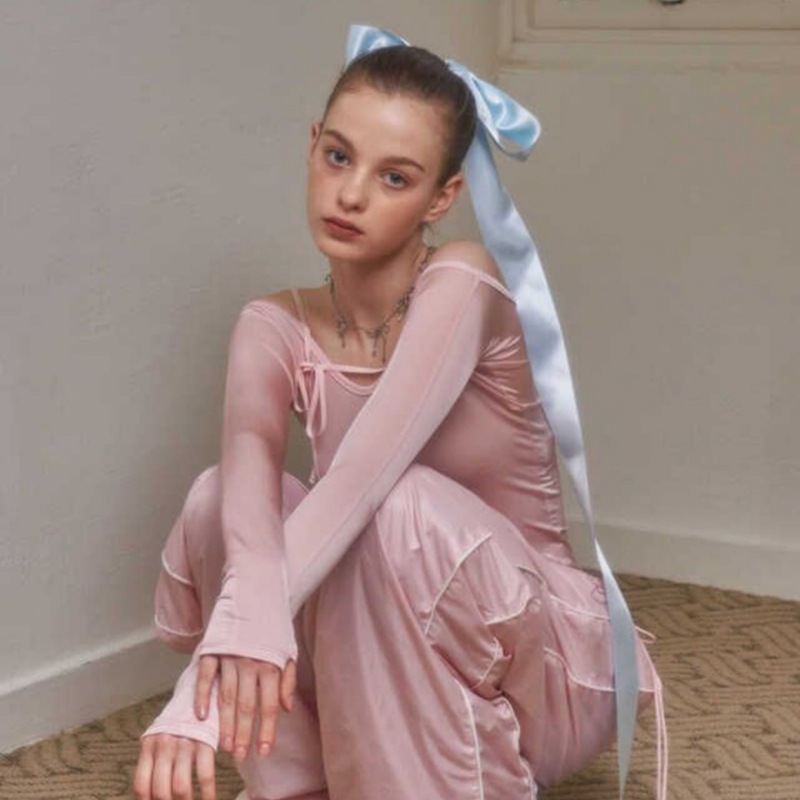 High-Quality ~ French-Style Milk Blue Large Bow Extra-Long Ribbon Hairpin Back-Of-Head Top Clip Ballet-Style Hair Accessory