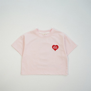 Children's T-shirt 2025 Summer Boys and Girls New Cartoon Korean Embroidery Printed T-shirt Class A South Korea Trendy