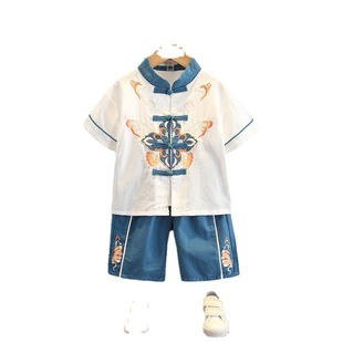 Boys' Hanfu Girls' Tang Suit Chinese Ethnic Style Ancient Costume Children's Summer Suit Primary School Children's Children's Children's Day Performance Dress