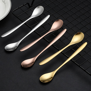 Stainless steel tableware spoon creative coffee mixing spoon dessert cake spoon household commercial spoon printable LOGO