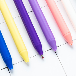Plastic Push Pen Printable logo Promotional Advertising Gift Pen Simple Macaron Small Fresh Ballpoint Pen