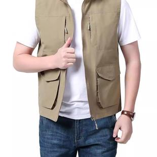 Cross-border wholesale men's leisure thin new vest for middle-aged outdoor fishing summer waistcoat tooling