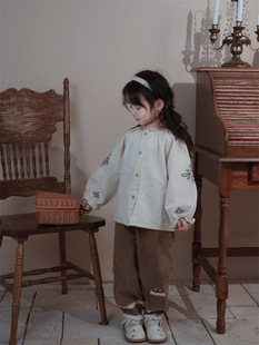 Mori girl's shirt 2024 New Korean style western style children's shirt spring and autumn girl's shirt spring embroidered clothes