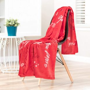 Multicolor I Love You Lover Blanket Valentine's Day Gift Gifts for Male and Female Friends Warm Flannel Lambskin Blanket