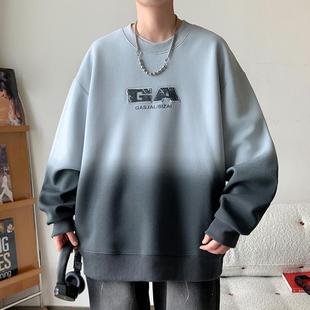 Spring and Autumn New Teenager Handsome Fashionable Round Neck Sweatshirt Boys Letter All-match Casual Top Base Sweatshirt