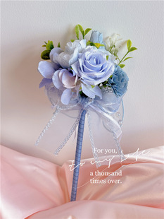 Teachers' Day Gift Super Fairy Flower Rose Bouquet Mesh Bow Flower Pen Signature Ballpoint Pen Wedding Supplies