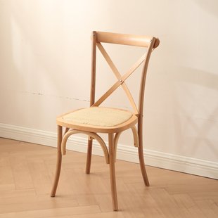 Wholesale Vintage Wooden Fork Back Chair American Style Solid Wood Cross Back Chair Internet Celebrating Household Miniscan Designer Dining Chair