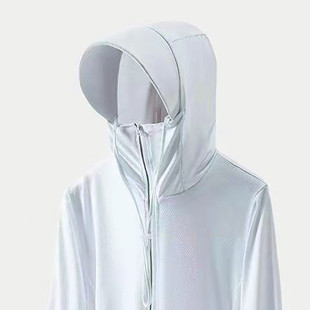 Men's summer sunscreen clothing ice silk breathable outdoor quick-drying sunscreen clothing UV protection fishing clothing thin logo system