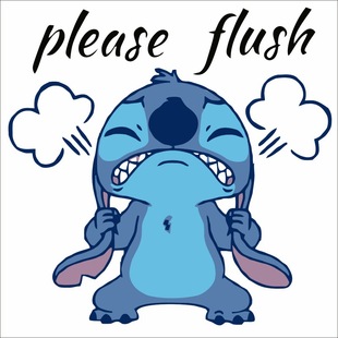Мультфильм Star Baby Sticy Stitch, пожалуйста, промыть тему водонепроницаемый самоклеящийся ПВХ унитаз наклейки