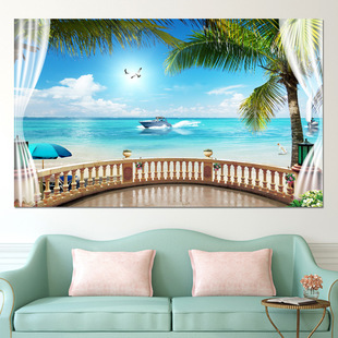 ✅ Self-Adhesive Wallpaper Wall Painting 3D Stereo Fake Window Mural Sticker Bedroom Landscape Decorative Painting Hanging Painting the Whole Wall