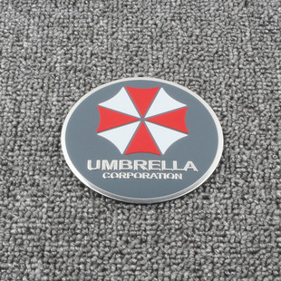 Car Personality Creative Metal Scratch Car Sticker Fuel Tank Cover Shelter Biochemical Crisis Umbrella Aluminum Alloy Tail Sticker