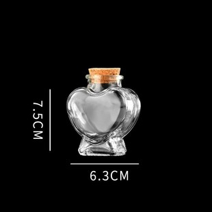 Heart Star Origami Glass Bottle Creative Candy Packaging Bottle Cork Birthday Gift Wishing Bottle Floating Bottle