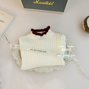 [Dessert cheese] Girls New Baby Jacket Little Girl Princess Ear Base Shirt Children's Knitted Shirt
