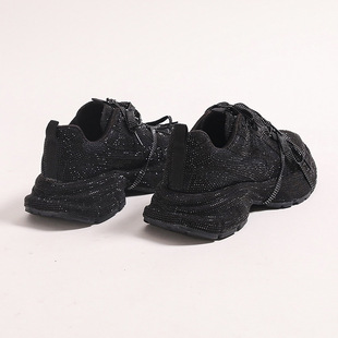 Gipsophila Rhinestone Thick-soled Street-fried Torre Shoes Women's Comfortable Breathable Height-increasing Ins Fashionable Western Style Casual sneaker