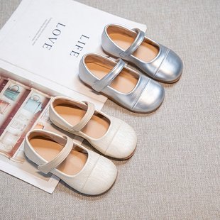 Children's Small Leather Shoes 2024 Spring and Autumn New Non-slip Wear-resistant Comfortable Baby Shoes Fashionable Simple Korean Style Girls' Shoes