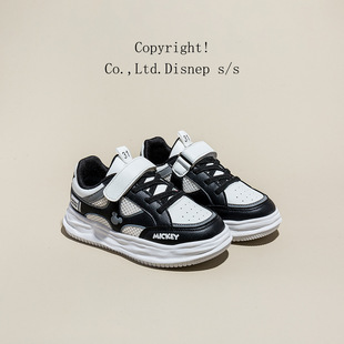 Disney children's sneakers 2024 spring new girls' color matching boys Korean style medium and big children sneaker non-slip fashion