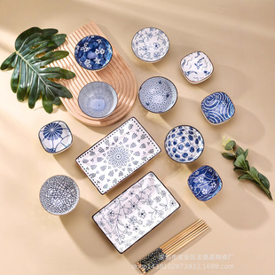 Japanese-style dishes suit ceramic tableware suit gift bowl gift box practical opening activities gift giving
