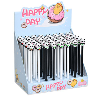 Cute Strawberry Panda Cartoon Student Gel Pen Black Carbon Water Pen Creative Learning Stationery Prize Wholesale