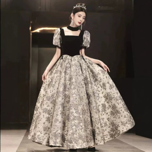 Banquet Evening Dress Women's 2024 New High-end Sense French Light Luxury Student Day Adult Ceremony Art Test Host Summer