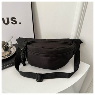 Contrast Color Japanese Ins Fashion Sports 2025 Personalized Korean Style Casual Simple Foreign Style Mobile Phone Waist Bag Crossbody Chest for Women