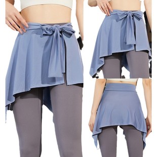 European and American Sports Yoga Short Skirt Anti-light Strap One-piece Skirt Outer Hip Covering Towel Ballet Dance Skirt Yoga Clothes