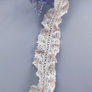 3.5cm Ribbon Lace Accessories Cotton Beige This White Discount Pleated Stretch Cotton Auricularia Lace