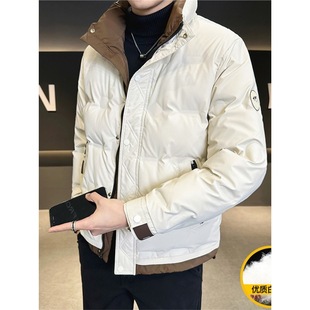 Winter Trendy Brand Down Jacket Handsome White Duck Down Short Jacket Young Men's Thickened Collar Clothes for Men