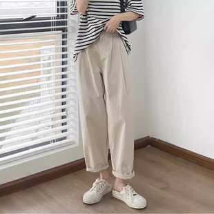 Pregnant Women's Pants 2024 Spring and Summer Loose Wide Leg Pants Craft Pants Radish Daddy Pants Cropped Pants Small Pants