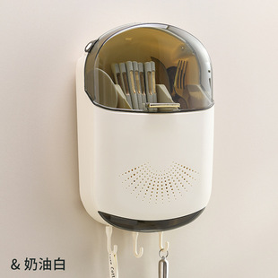 UV disinfection chopsticks holder household bucket kitchen storage box basket storage rack moisture-proof spoon draining cage wall-mounted