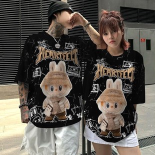 Factory direct fashion brand loose bear T-shirt men and women couples short sleeve lovers online popular hot fashion short sleeve