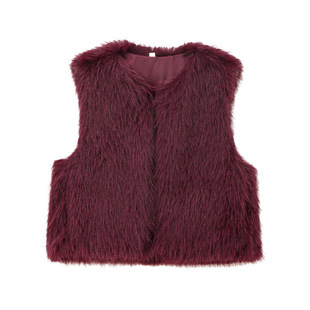 New Elegant European and American Style Vest Wholesale Women's Artificial Leather Fashion Casual 2024 Autumn and Winter Grass Amazon