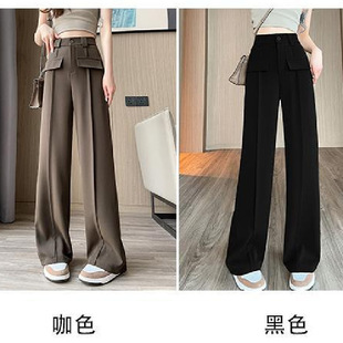 High-grade Sag Spring and Autumn Suit Pants Women's Spring and Summer Straight Wide-leg Pants Loose Slim-fit Casual Overalls