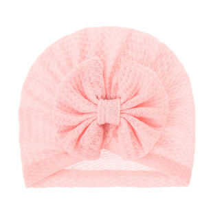European and American New Baby Knitted Waffle Bow Children's Pullover Hat Birthday Gift Ins