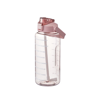 Super Capacity Water Cup Women's Summer 2000ml Sports Cup with Straw Scale High Color Value Outdoor Portable Kettle
