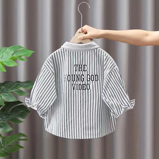 Boys' Shirt Autumn Children's Autumn Long Sleeve Coat New Cyber Popular Baby Casual Shirt Boy