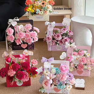 New Mother's Day bouquet card French hanging card Thanksgiving mother bronzing greeting card hanging card flower message card wholesale