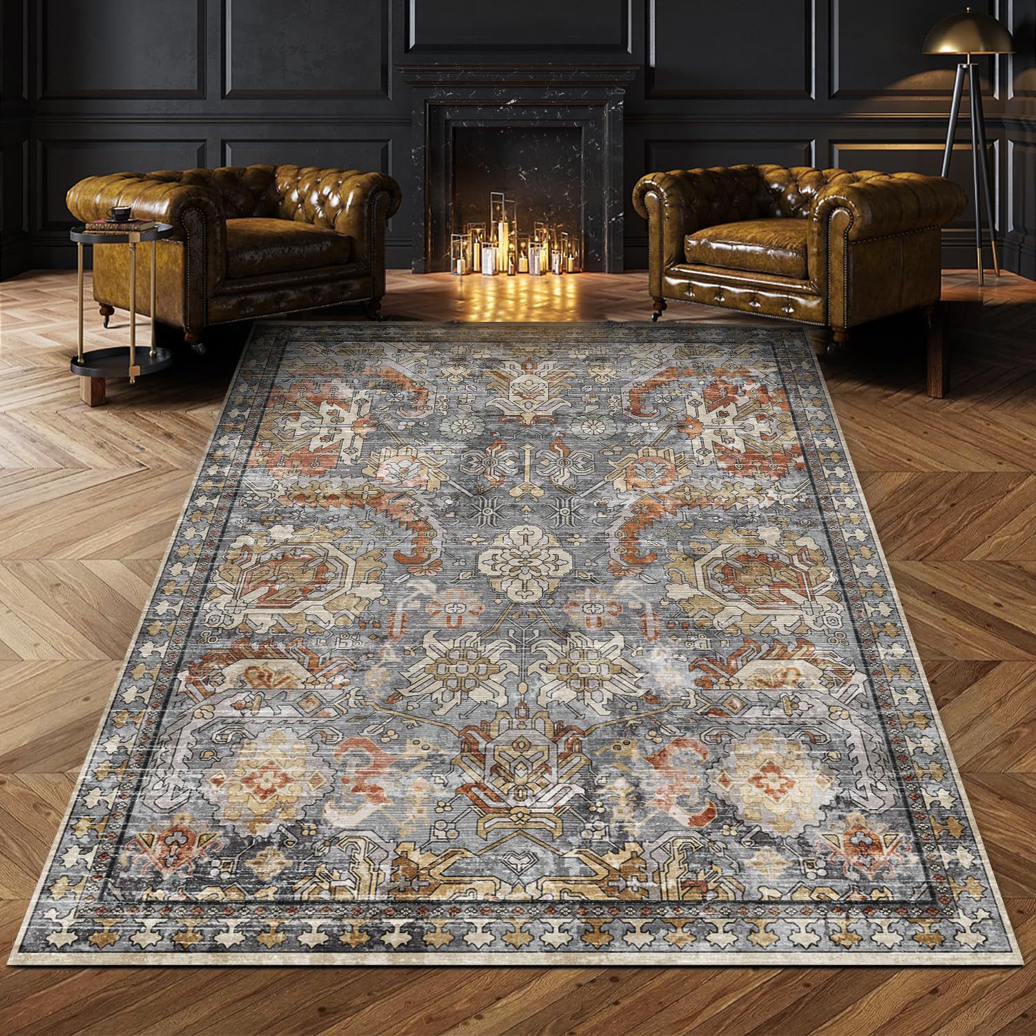 Retro American Living Room Carpet, Large Area Coffee Table Mat, Bedroom Decoration, Easy Care Bedside Rug, Wholesale