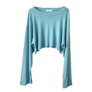 Loose jazz dance clothes jazz top lightweight micro-perspective short with high waist pants long sleeve black T-shirt for women