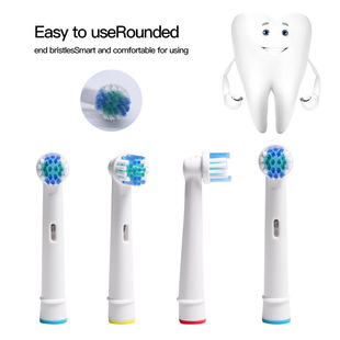 4 PCs Electric Toothbrush Replacement Head Round Head Universal Fit Braun/Oral-B DuPont Bristle Replacement Head