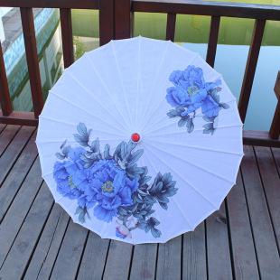 Printed silk tassel umbrella Chinese style Hanfu ancient costume dance ceiling performance decorative silk craft umbrella wholesale
